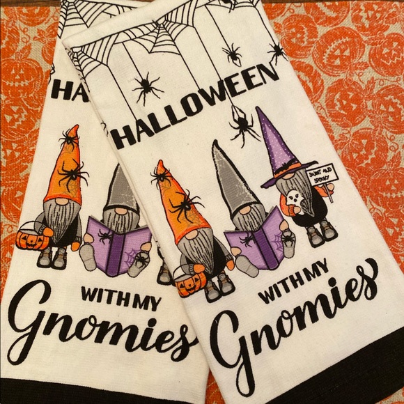Halloween Gnome Kitchen Towels Set of 2, Halloween With My Gnomies, Witch Gnomes - Picture 5 of 12